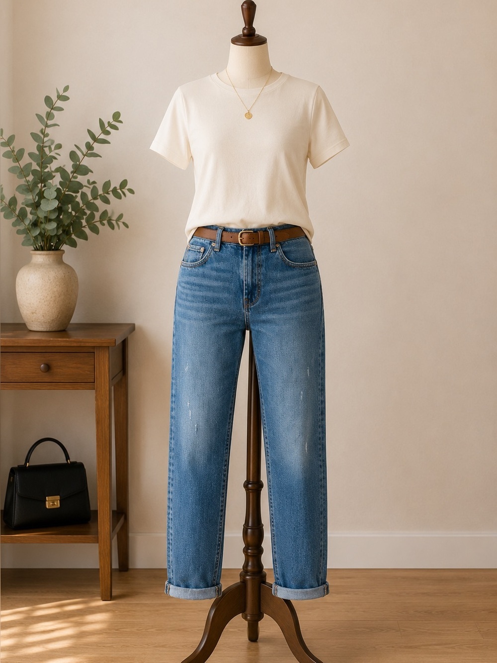 Zara Woman Premium Denim Medium Wash Mid Rise Mom Straight Leg Jeans Women's 8